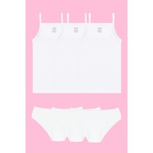 Arma Yıldız Arma Kız Çocuk İç Giyim Takımı 3'lü Pamuklu Beyaz Yazlık Kullanım İçin Uygun