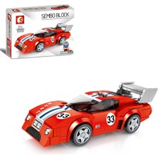 Sembo Block Ferrari BB512 Le Mans Yarış Arabası 209 Parça Yapı Blokları LEGO ile Uyumlu (607063)