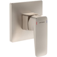 Artema Root Square A4275134 Ankastre Duş Bataryası, Sıva Üstü, Fırçalı Nikel