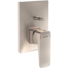 Artema Root Square A4275234 Ankastre Banyo Bataryası, Sıva Üstü, Fırçalı Nikel