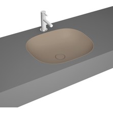 VitrA Plural 7810B474-1083 Kare Alçak Tezgahaltı Lavabo, VitrA Clean, 45 cm, Mat Kil Beji