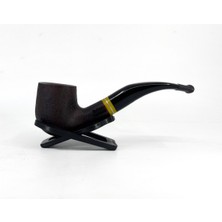 Dapper Bent Apple Briar (Gül Kökü) 9 mm Filtreli El Yapımı Pipo - Koyu Kahverengi 1744