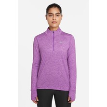 Nike Element 1/2 Zip Running Yarım Fermuarlı Yan Cepli Kadın Koşu Üstü Mor