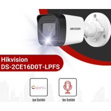 Hikvision 16D0T-LPFS Mikrofonlu Gece Renkli Görüşlü Bullet Kamera