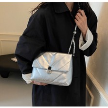 Soou Moda Bayan Tote Çanta Deri Omuz Çantası Kadın Çantaları Için Zincir Sling Çanta (Yurt Dışından)