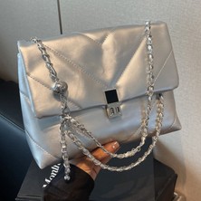 Soou Moda Bayan Tote Çanta Deri Omuz Çantası Kadın Çantaları Için Zincir Sling Çanta (Yurt Dışından)