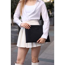 Bahels Kadın Siyah Süet Portföy & Clutch Çanta