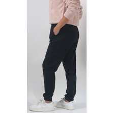 Kadın Beli Lastikli Siyah Eşofman Altı