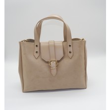 Blooms Bag Kapaklı Tokalı, Çıtçıtlı, Yavrulu Süet Deri Kadın Çantası