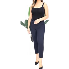 Akşen Giyim Büyük Beden Toparlayıcı Iki Beden Ince Gösteren Lastik Bel Punto Kumaş Haki Yeşil Pantolon