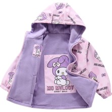 Petityu Içi Polarlı Çift Taraflı Kuromi Mor Mont