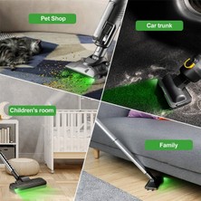 Vuebul 2x USB Elektrikli Süpürge Lazer Işıkları Gizli Evcil Hayvan Saç Kediler Köpek Kürk Toz Göstergesi LED Lamba Evrensel Gri (Yurt Dışından)