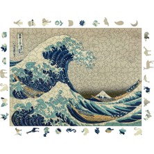 Pinecone Kanagawa'nın Büyük Dalgası Ahşap Puzzle Yetişkin Benzersiz Parçalı Yapboz Puzzle R1-08