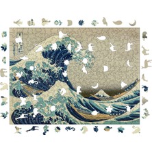 Pinecone Kanagawa'nın Büyük Dalgası Ahşap Puzzle Yetişkin Benzersiz Parçalı Yapboz Puzzle R1-08