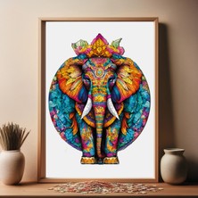 WePuzzleUp Ahşap Puzzle – Mandala Fil, 220 Parça, 28x36 cm – Benzersiz Şekilli ve Özel Figürlü, Yapıştırıcı Folyo Dahil, Dekoratif Yetişkin Yapboz - |WZ-20|