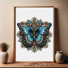 WePuzzleUp Ahşap Puzzle – Mandala Kelebeği, 250 Parça, 29x29 cm – Benzersiz Şekilli ve Özel Figürlü, Yapıştırıcı Folyo Dahil, Dekoratif Yetişkin Yapboz - |WZ-06|