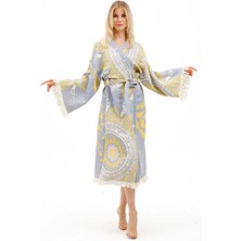 Elif Towels 3 Kat Müslin Kumaş Güneş ve Balık Desen Kimono Kaftan