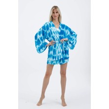 Elif Towels Batik Boyama Şort ve Kimono Kaftan Set