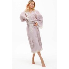 Elif Towels 3 Kat Müslin Kumaş Pudra Renk Kimono Kaftan