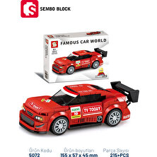 Sembo Block Famous Cars Yarış Arabaları Yapı Blokları LEGO ile Uyumlu Kırmızı