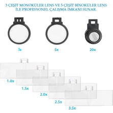 İnvoker Işıklı Büyüteçli Gözlük 8 Farklı Cam Mercek Ayarlanabilir Kafa Büyüteci Lup Mercek Hareketli 2 LED
