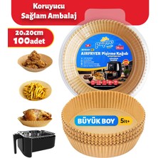 Papro Büyük Boy Yuvarlak 100'LÜ Paket Airfryer Pişirme Kağıdı (20X20CM)