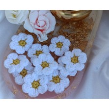 İnci Mode Rgü Toka Papatya Objesi Kıyafete Tokaya  Kombin Beyaz 10 Adet Tek Ebat