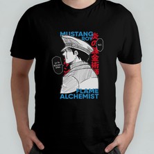 Pixxa Fullmetal Alchemist Roy Mustang  Pamuklu Bisiklet Yaka T-Shirt Model 1