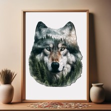 WePuzzleUp Ahşap Puzzle – Bozkurt, 200 Parça, 24x29 cm – Benzersiz Şekilli ve Özel Figürlü, Yapıştırıcı Folyo Dahil, Dekoratif Yetişkin Yapboz - |WZ-18|