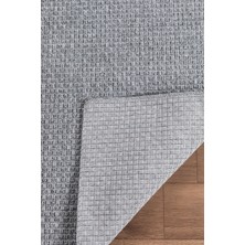 Valery Home Natura Premium Kalite Kaymaz Tabanlı Doğal Yıkanabilir Kilim Oturma Odası Balkon Bahçe Mutfak Kilim BK-102 Gri 80X200 cm