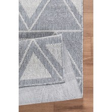 Valery Home Natura Premium Kalite Kaymaz Tabanlı Doğal Yıkanabilir Kilim Oturma Odası Balkon Bahçe Mutfak Kilim BK-103 Gri 120X180 cm