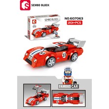 Sembo Block Ferrari BB512 Le Mans Yarış Arabası 209 Parça Yapı Blokları LEGO ile Uyumlu (607063)