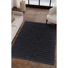 Valery Home Natura Premium Kalite Kaymaz Tabanlı Doğal Yıkanabilir Kilim Oturma Odası Balkon Bahçe Mutfak Kilim BK-104 Antrasit 80X200 cm