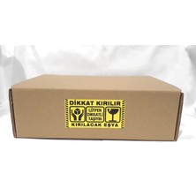 Dijital Barkod Dikkat Kırılır Sarı Zemin Sticker Fragile Kargo Uyarı Etiketi Dikkat Kırılacak Eşya 100 Adet