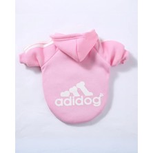 Kemique Baby Pink Adidog Kapşonlu Sweatshirt Köpek Kazağı