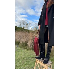 Eataly Shoes Diz Altı Siyah Kovboy Çizme