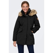 Only Kadın Suni Kürk Kapüşonlu Parka Mont - 15300627