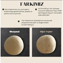 Woolyball Yün Çamaşır Kurutma Makinası Topu 6 Adet Xl %100 Organik,10 ml Doğal Esans (5 ml Doğal Esans Hediye)