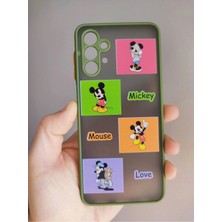 Lucek Cases Samsung Galaxy A13 Mickey Mouse Tasarım Tuşları Renkli Telefon Boyun Askılı Set Kılıf