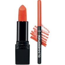 Avon Ultra Mat Ruj Coral Fever ve Glimmerstick Dudak Kalemi Coral Seti