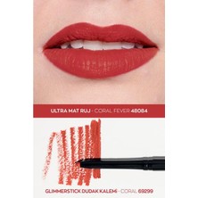 Avon Ultra Mat Ruj Coral Fever ve Glimmerstick Dudak Kalemi Coral Seti