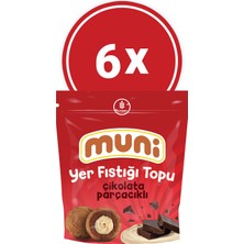 Muni Çikolata Parçacıklı Yer Fıstığı Topu, 80 gr x 6 Adet