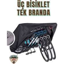 Mega Everest 3 Bisiklet Kapasiteli Siyah Bisiklet Brandası 4 Mevsim Su Geçirmez Lastikli 208X112X112CM