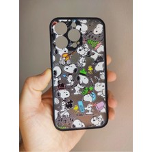 Lucek Cases iPhone 13 Pro Uyumlu Snoopy Tasarım Tuşları Renkli Telefon Boyun Askılı Set Kılıf