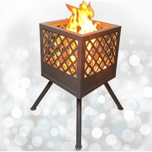 Aktepe Group Ateş Çukuru Bahçe Şöminesi 60 Litre Geniş Hacimli Şömine Soba Mangal Fire Pit