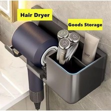 Busstier Duvara Monte Edilebilir Saç Kurutma Makinesi Tutucu - Pratik Banyo Organizeri, Depolama Çözümü