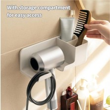 Busstier Duvara Monte Edilebilir Saç Kurutma Makinesi Tutucu - Pratik Banyo Organizeri, Depolama Çözümü