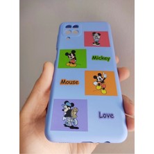 Lucek Cases Samsung Galaxy A12 Uyumlu Mickey Mouse Tasarım Telefon Boyun Askılı Set Kılıf