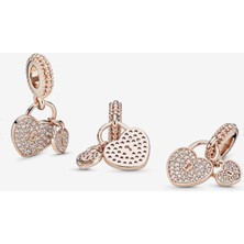 Hector Co Jewellery Pavé Dizim Kalpli Asma Kilit Sallantılı Charm