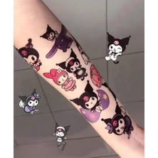 Sanrio Kawai Geçici Renkli Dövme Kuromi Cinnamoroll My Melodi Melody Hello Kitty Pompompurin Çocuk Yetişkin Genç Doğum Günü Hediye